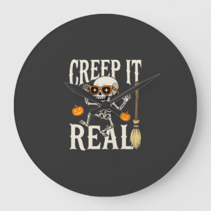 Grande Horloge Ronde Drôle de squelette dansant Halloween Creep It Real