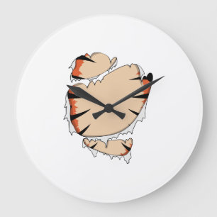 Grande Horloge Ronde Drôle d'Halloween Cool Drôle d'Halloween Pour Tigr