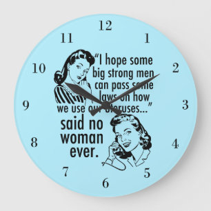 Grande Horloge Ronde Drôle Pro Choice Rétro Feminist Caricature politiq