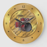 Drum Set ~ Sheet Music ~ Gold Background ~ Unique