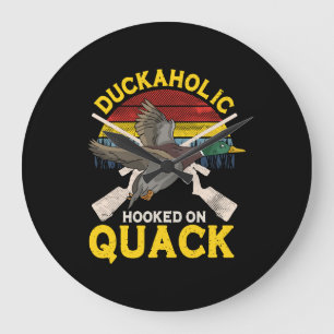 Grande Horloge Ronde Duckaholic Accroché Sur Quack Chasseur De Canard