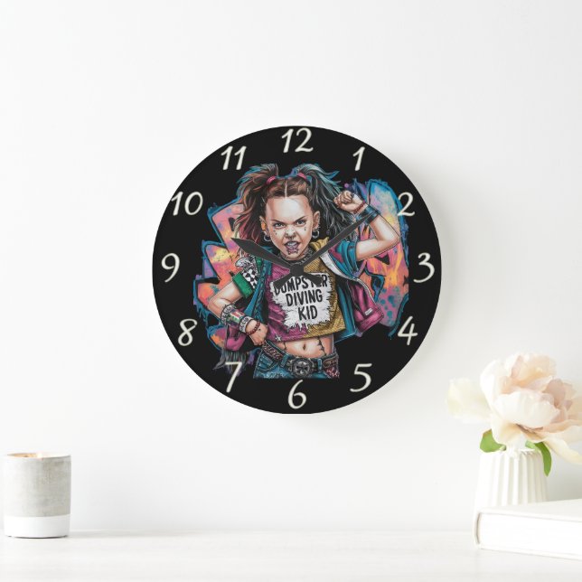 Grande Horloge Ronde Dumpster Diving Kid : Sketch Portrait (Maison)