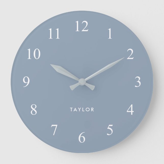 Grande Horloge Ronde Dusty Blue et White (Recto)