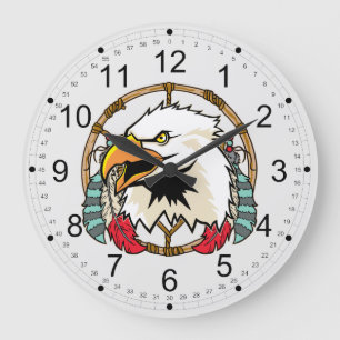 Grande Horloge Ronde Eagle Dreamcatcher