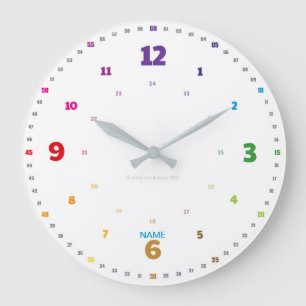 Grande Horloge Ronde EasyRead Lernuhr Montre pour enfants