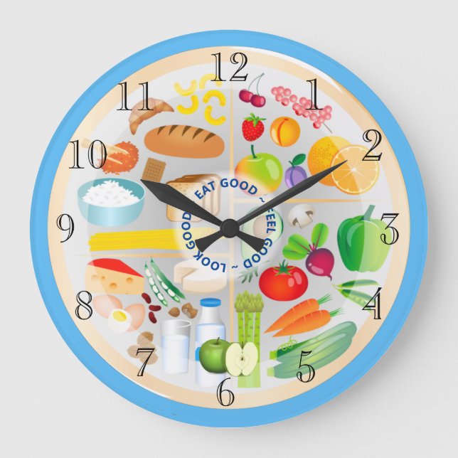 Grande Horloge Ronde Eat Healthy Colourful (Recto)