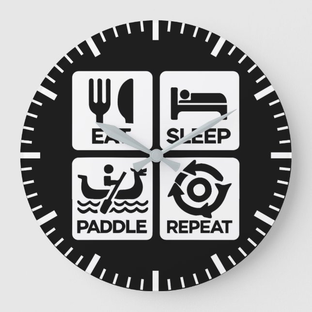 Grande Horloge Ronde Eat Sleep Paddle Repeat - Dragon Boat Racing (Recto)