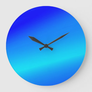 Grande Horloge Ronde Eau claire bleu cuivre pastel abstrait