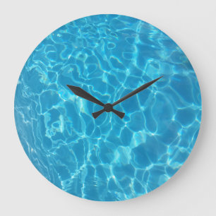 Grande Horloge Ronde Eau de piscine bleu ciel cristallin