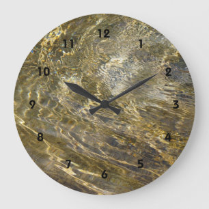 Grande Horloge Ronde Eau fontaine d'or