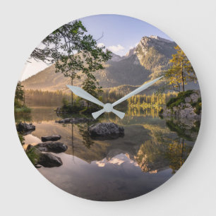 Grande Horloge Ronde Eau   Lac Hintersee Berchtesgaden Allemagne