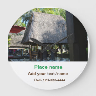 Grande Horloge Ronde eau océan plage photo ajouter nom texte place été