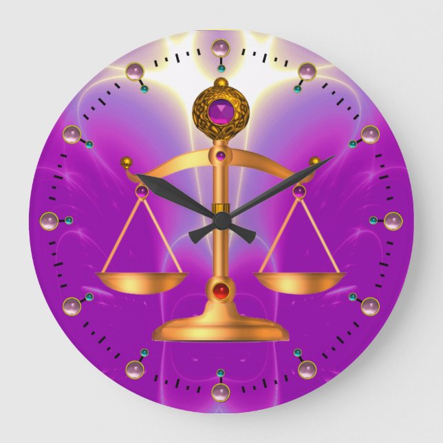 GRANDE HORLOGE RONDE ÉCHELLES D'OR DE LA LOI AVEC PIERRES GEM, SYMBOLE  (Recto)