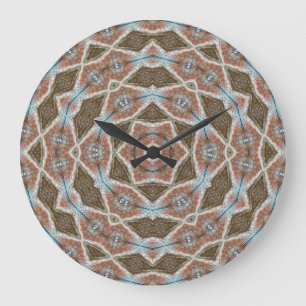 Grande Horloge Ronde Échelles symétriques : motif de tissu circulaire.