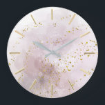 Grande Horloge Ronde éclaboussure d'aquarelle | conception fausse parti<br><div class="desc">les glitter is just simulated</div>