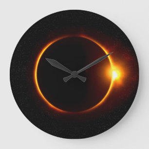 Grande Horloge Ronde Éclipse solaire Sun foncé et lune