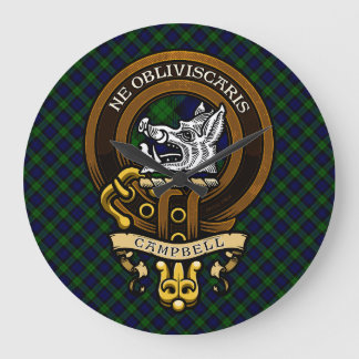 Grande Horloge Ronde Écosse Clan Campbell Badge et Crest