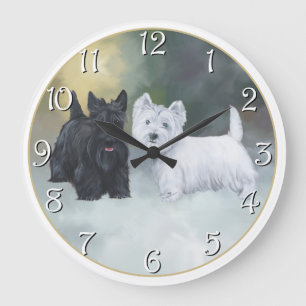 Grande Horloge Ronde Ecosse Westie hiver