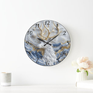 Grande Horloge Ronde Écran magique des Rendeers de Vacances