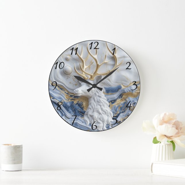 Grande Horloge Ronde Écran magique des Rendeers de Vacances (Maison)