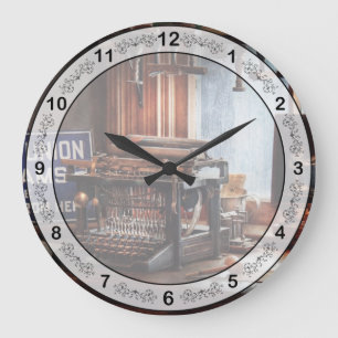 Grande Horloge Ronde Écrivain - Machine à écrire - L'aspirant écrivain