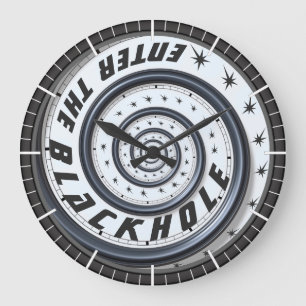Grande Horloge Ronde Écrivez le trou noir