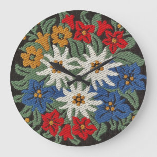 Grande Horloge Ronde Edelweiss Swiss Alpine Flower