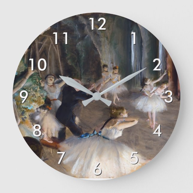 Grande Horloge Ronde Edgar Degas - La répétition du ballet sur scène (Recto)