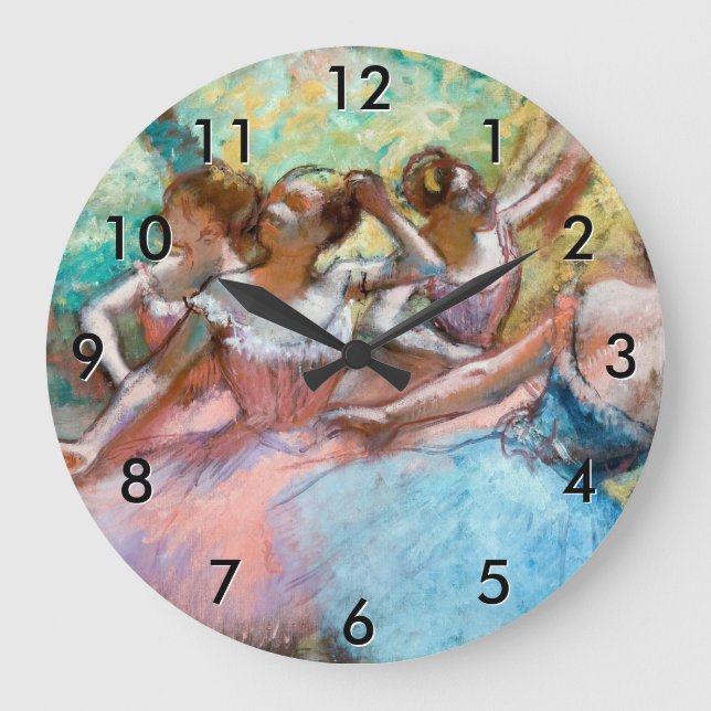 Grande Horloge Ronde Edgar Degas - Quatre Ballerinas sur scène (Recto)