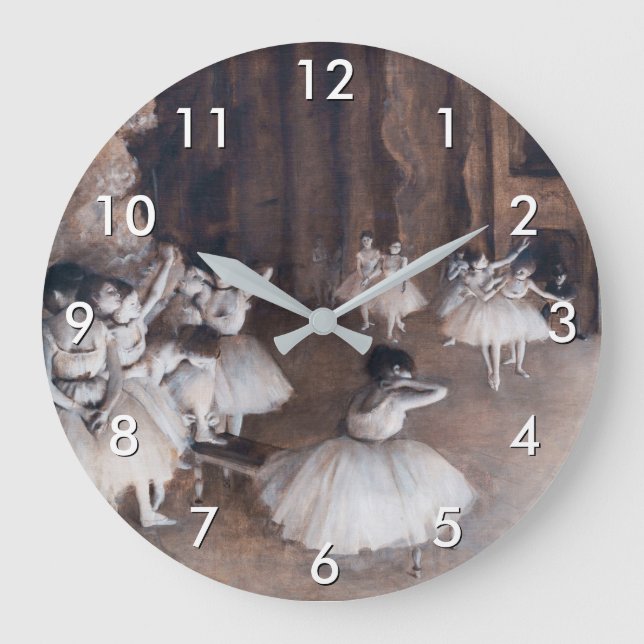 Grande Horloge Ronde Edgar Degas - Répétition de ballet sur scène (Recto)