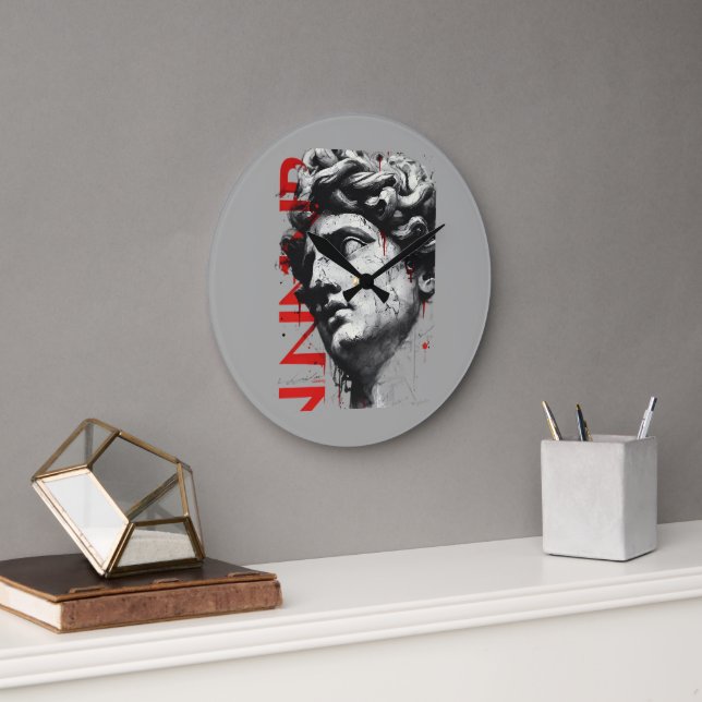 Grande Horloge Ronde Edgy David Bust Modern Street Art (Bureau)