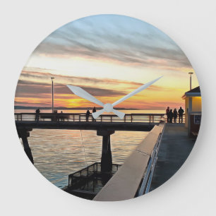 Grande Horloge Ronde Edmonds Washington Pier au coucher du soleil