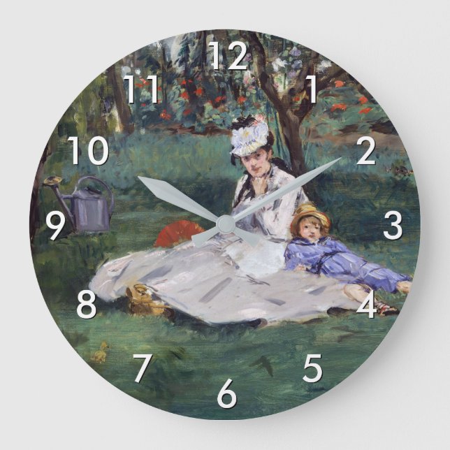 Grande Horloge Ronde Edouard Manet - La famille Monet dans son jardin (Recto)