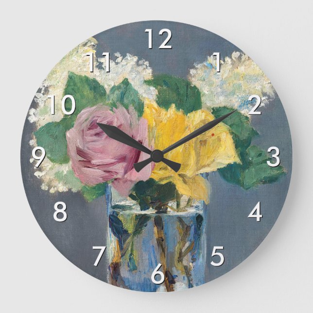 Grande Horloge Ronde Edouard Manet - Lilacs et Rose (Recto)