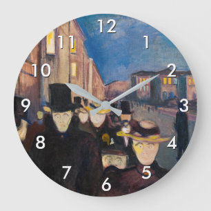 Grande Horloge Ronde Edvard Munch - Soirée sur Karl Johan Street