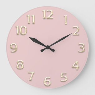 Grande Horloge Ronde Effet 3D Gold Rose Minimalisme