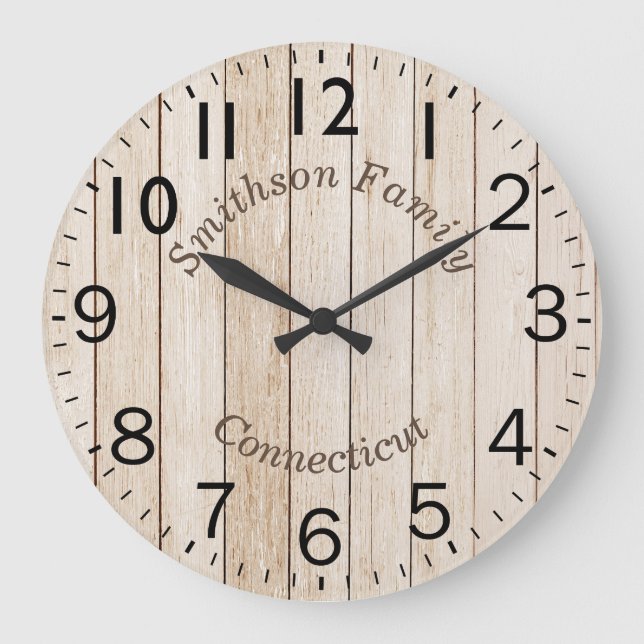 Grande Horloge Ronde Effet bois rond (Recto)