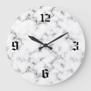 Grande Horloge Ronde Effet de marbre