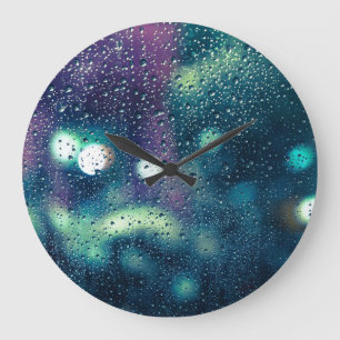 Grande Horloge Ronde Effet Fenêtre Baisses de pluie vintage
