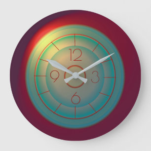Grande Horloge Ronde Effets de la lumière rouge verte atmosphérique > H