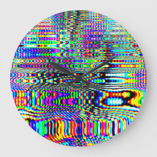 Grande Horloge Ronde Effets numériques : Conception abstraite multicolo