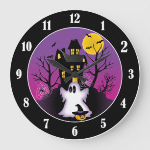 Grande Horloge Ronde Éffrayant fantôme d'Halloween