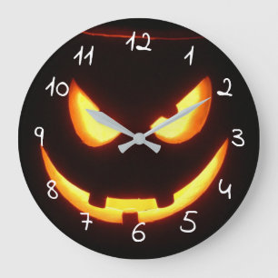 Grande Horloge Ronde effrayant Halloween