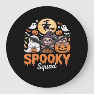 Grande Horloge Ronde Éffrayant Halloween sorcière drôle Horreur Sloths