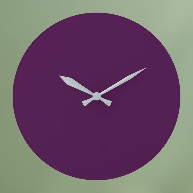 Grande Horloge Ronde Eggplant Purple Solid (Créateur téléchargé)