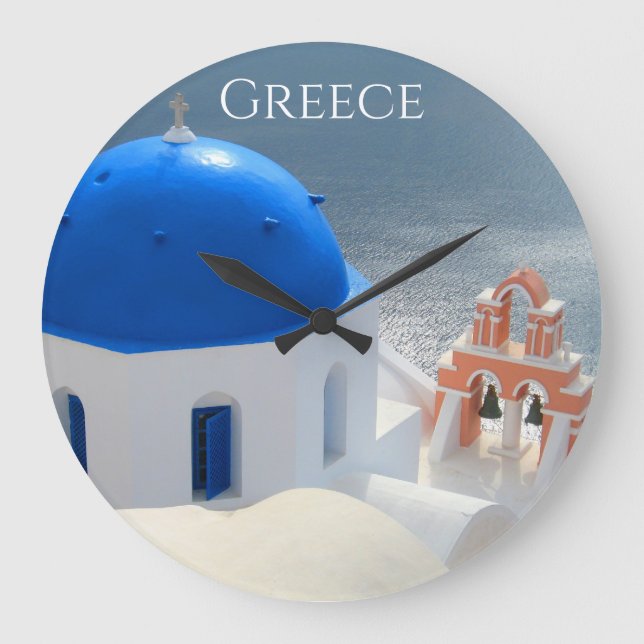 Grande Horloge Ronde Église de Santorini pendant l'après-midi Sun (Recto)