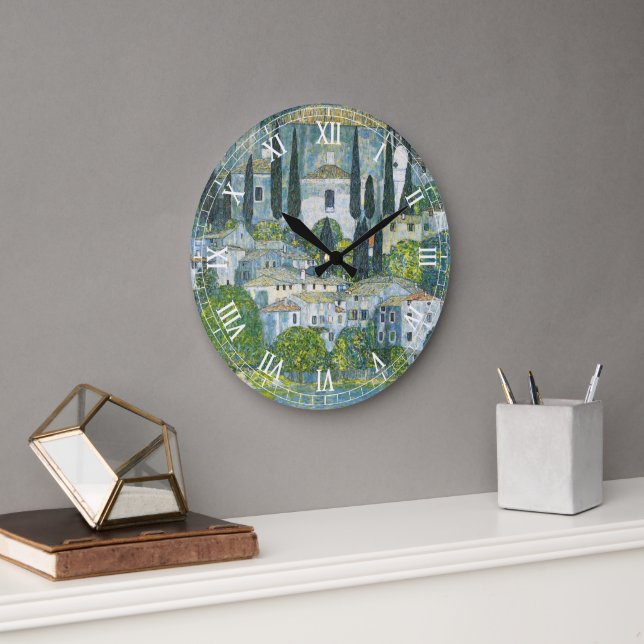 Grande Horloge Ronde Église (Kirche) à Cassone par Gustav Klimt (Bureau)