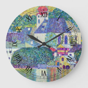 Grande Horloge Ronde Eglise St Wolfgang par Gustav Klimt, Art Victorien