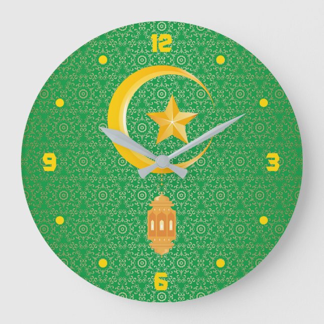 Grande Horloge Ronde Eid al Fitr Moubarak Ramadan Kareem Moon Star (Recto)