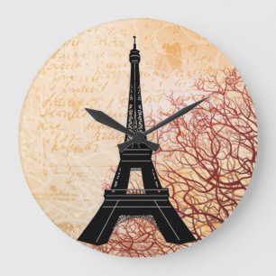 Grande Horloge Ronde Eiffel Tower Grunge